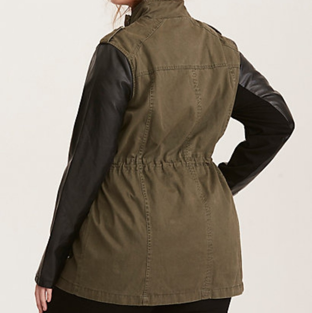 Mixed Fabric Anorak Jacket - Picture 3 of 5